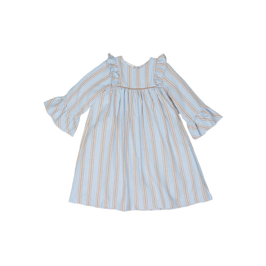 Mary Blue and Brown Stripe Dress