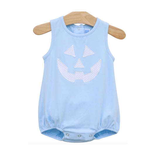 Blue Applique Jack O'Lantern Boy Bubble