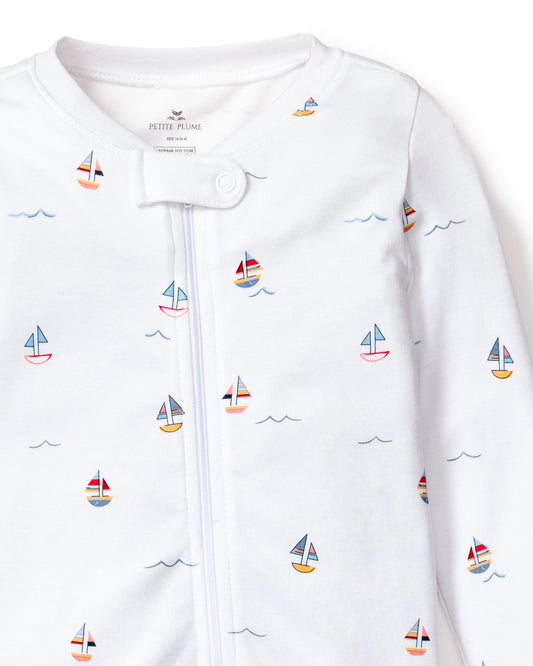 Boy PJ Footie Bateau Print