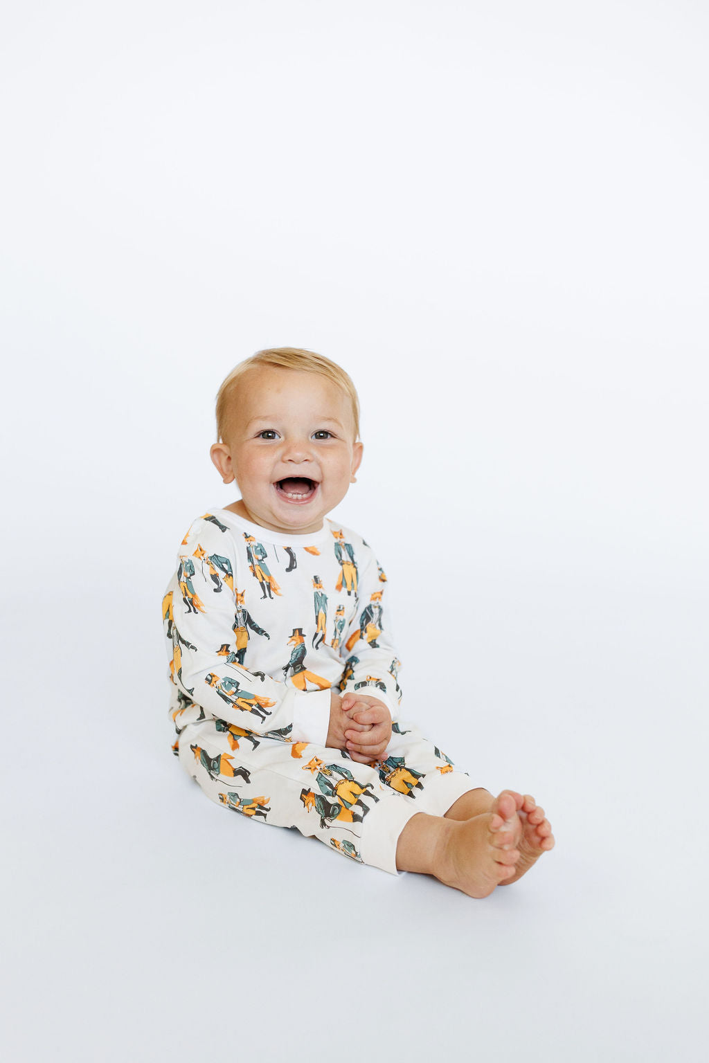 Boy Long Sleeve Romper Formal Foxes