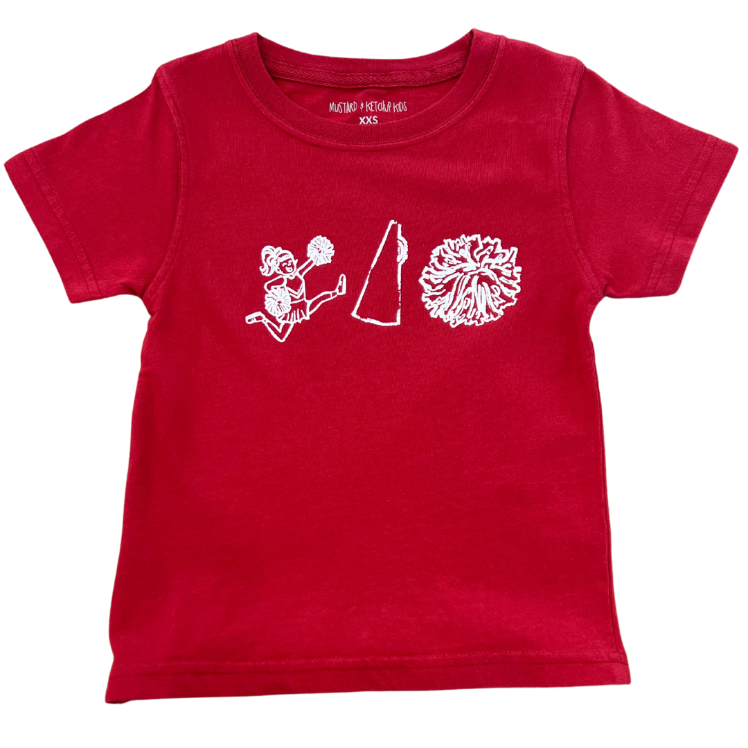 Crimson/White Cheer Trio Tee
