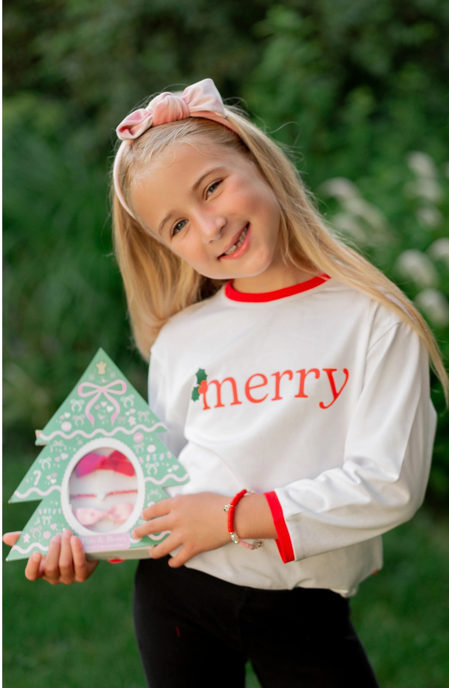 Christmas Tree Bows & Bracelets Gift Set