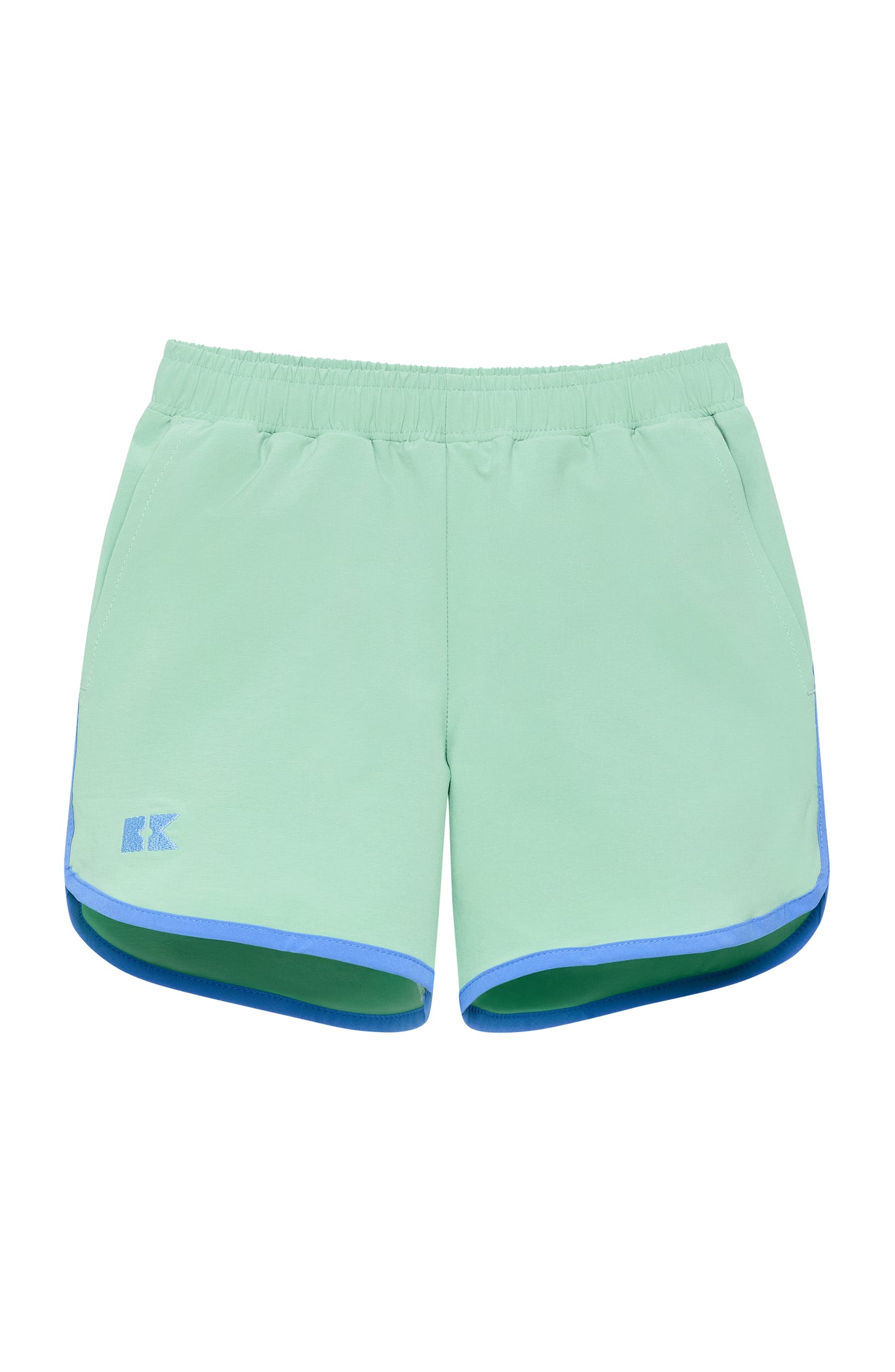 Palm Green with Blue Piping Super Short
