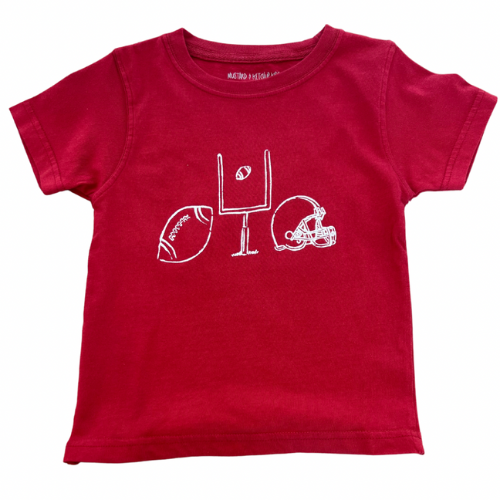 Crimson/White Football Trio Tee