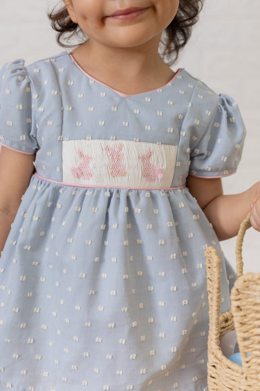 Cecile Girl Set - Smocked Bunnies