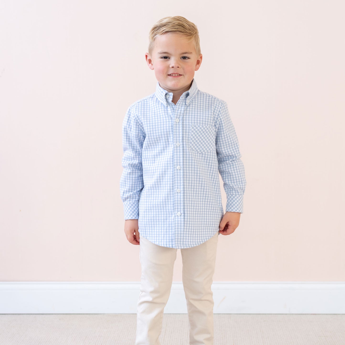 Walker Boy Button Down Blue Gingham