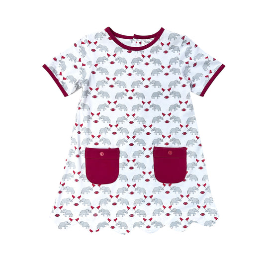 Elephant Football Print Pocket Dress