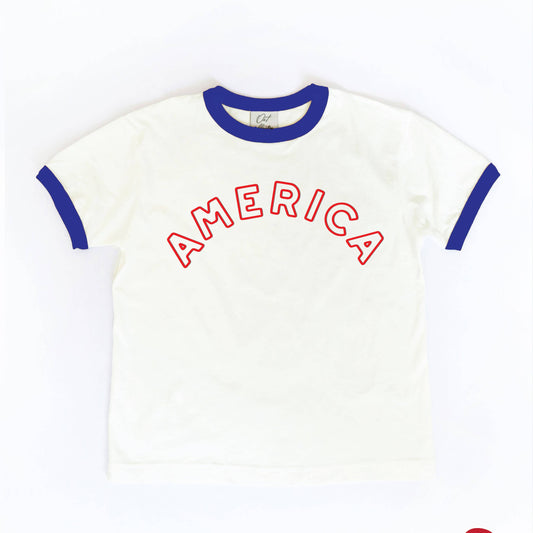 AMERICA PUFF Toddler Unisex Ringer Top