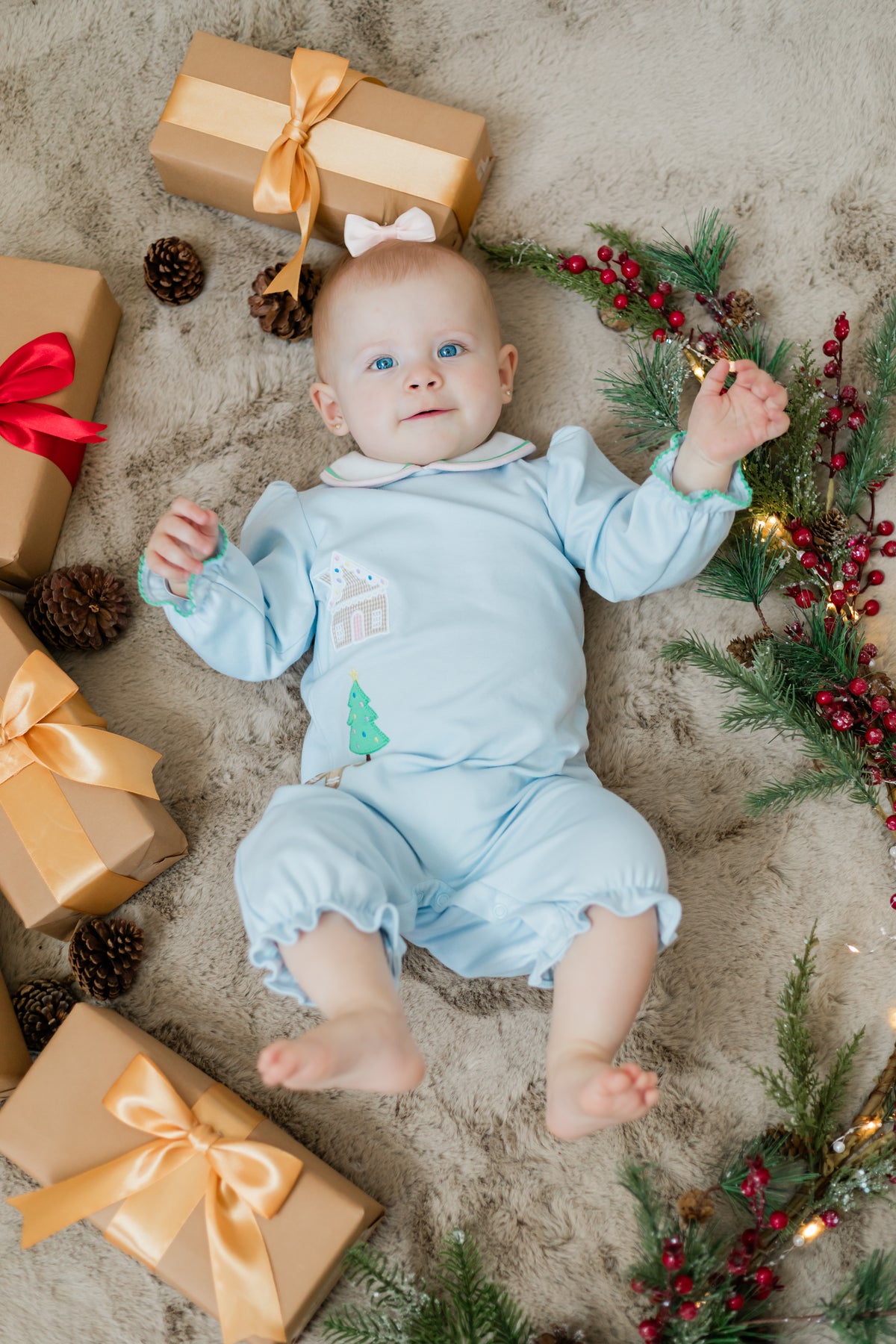Gingerbread Louisa Romper Blue Knit