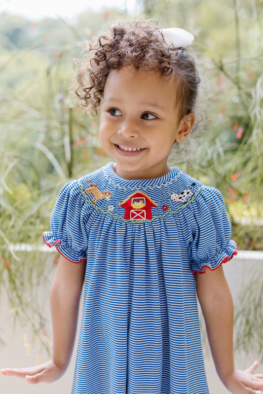 Farm Smocked Bishop Dress