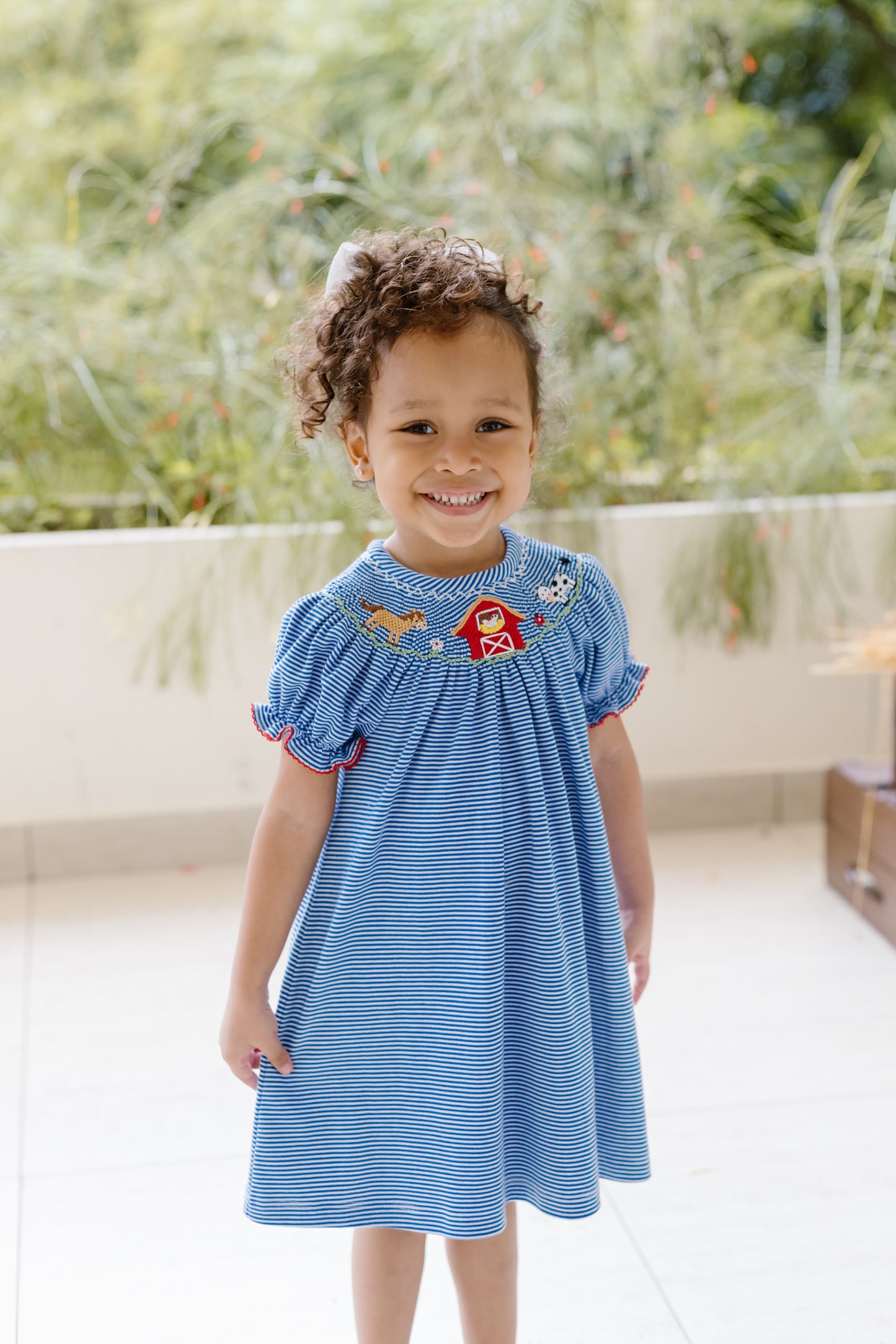 Farm Smocked Bishop Dress