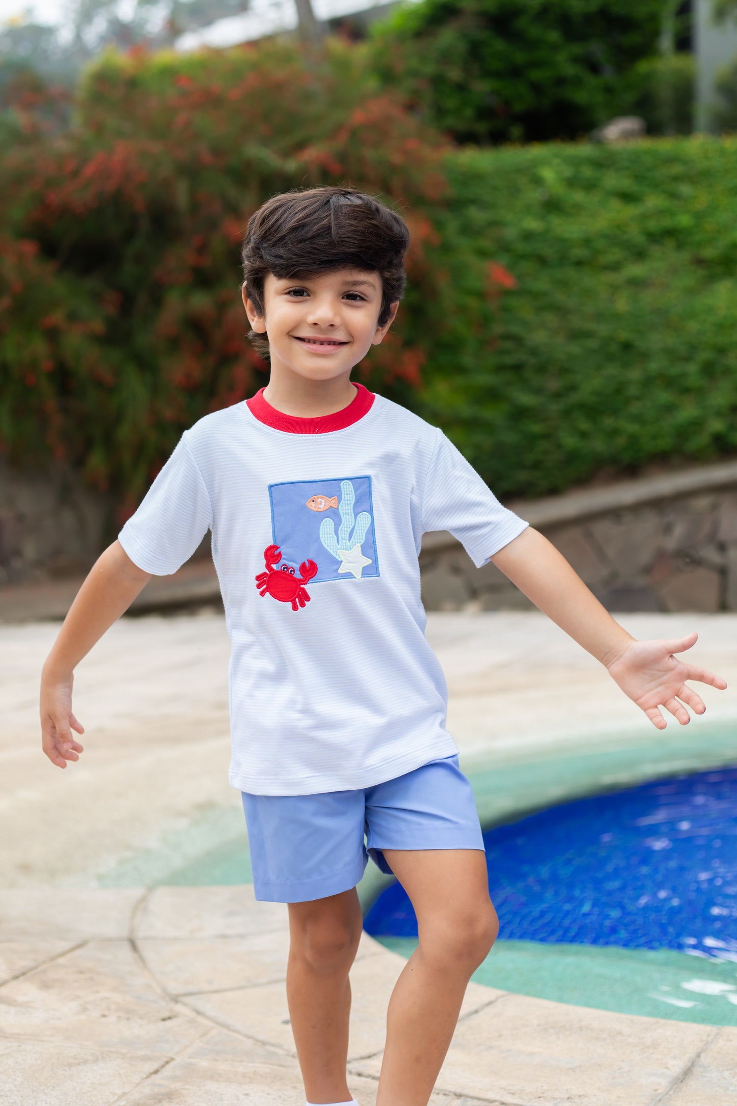 Crab Applique Tee & Short Set