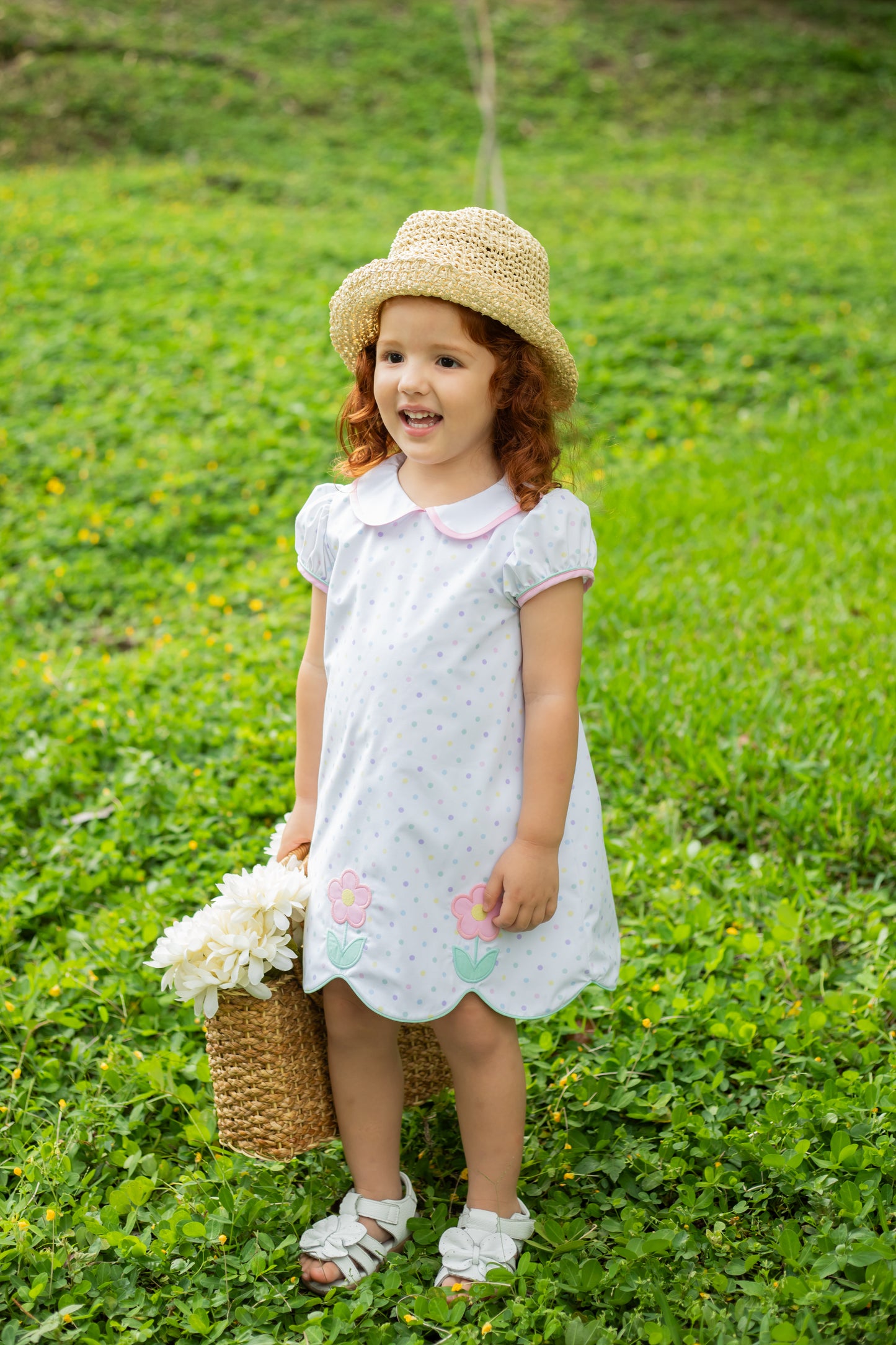 Flowers Polka Dot Kendall Dress