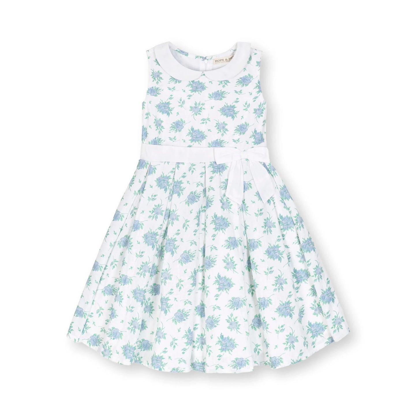 Coastal Floral Linen Tea Dress