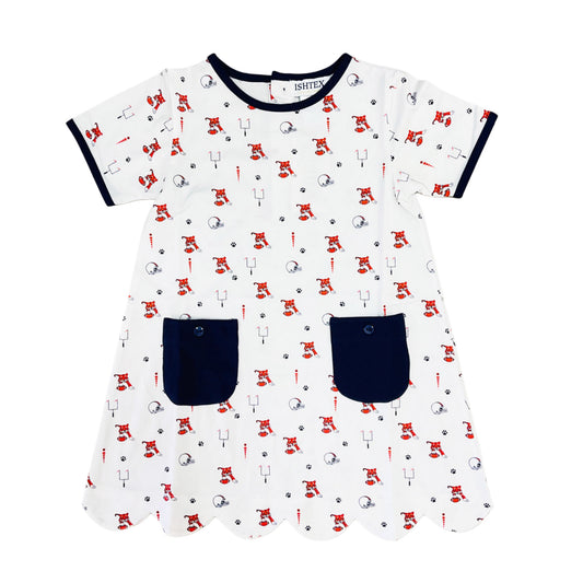 Tiger Football Print Pocket Dress