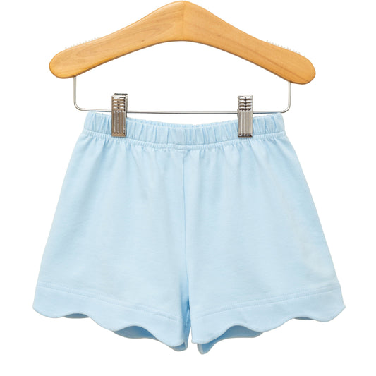 Scalloped Shorts Light Blue