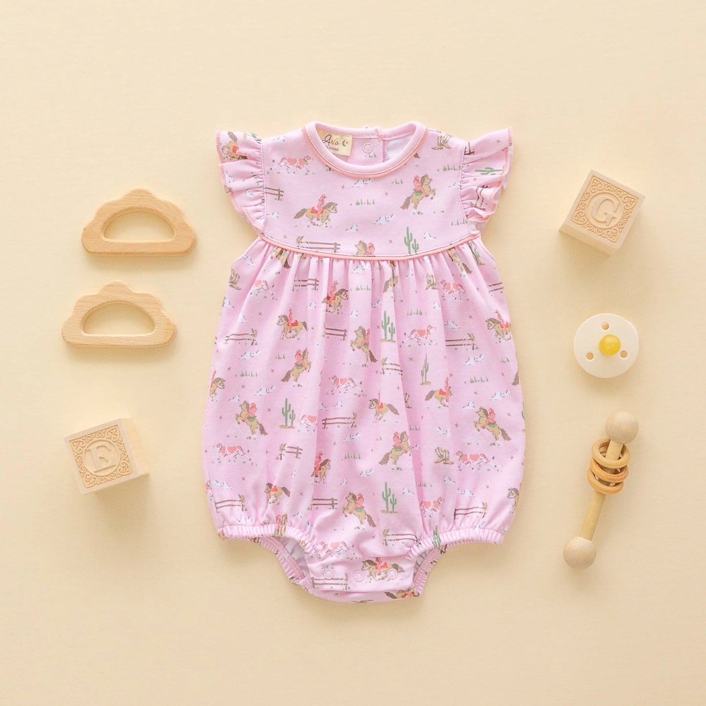 Little Wranglers Bubble - Dusty Rose