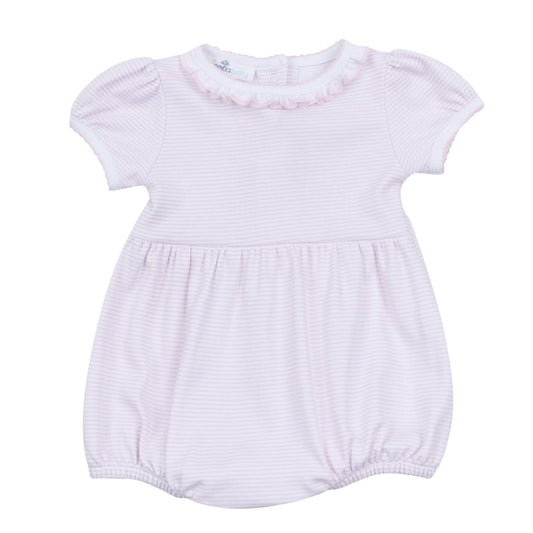 Mini Stripes Ruffle Bubble - Pink