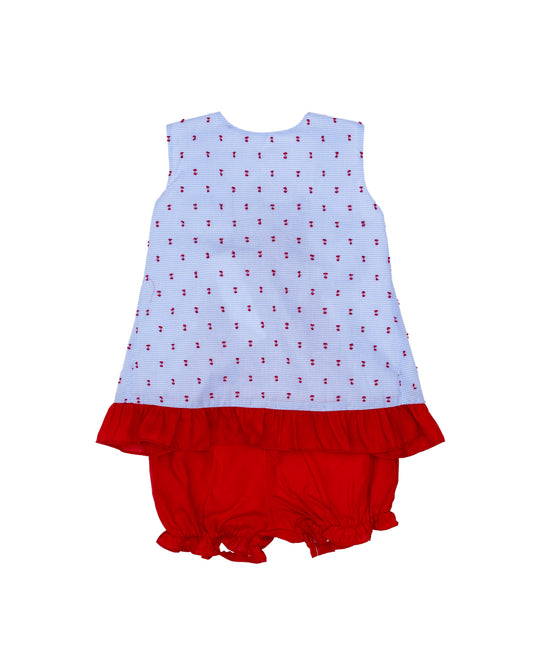 Blakely Star Spangled Swiss Dot Bloomer Set