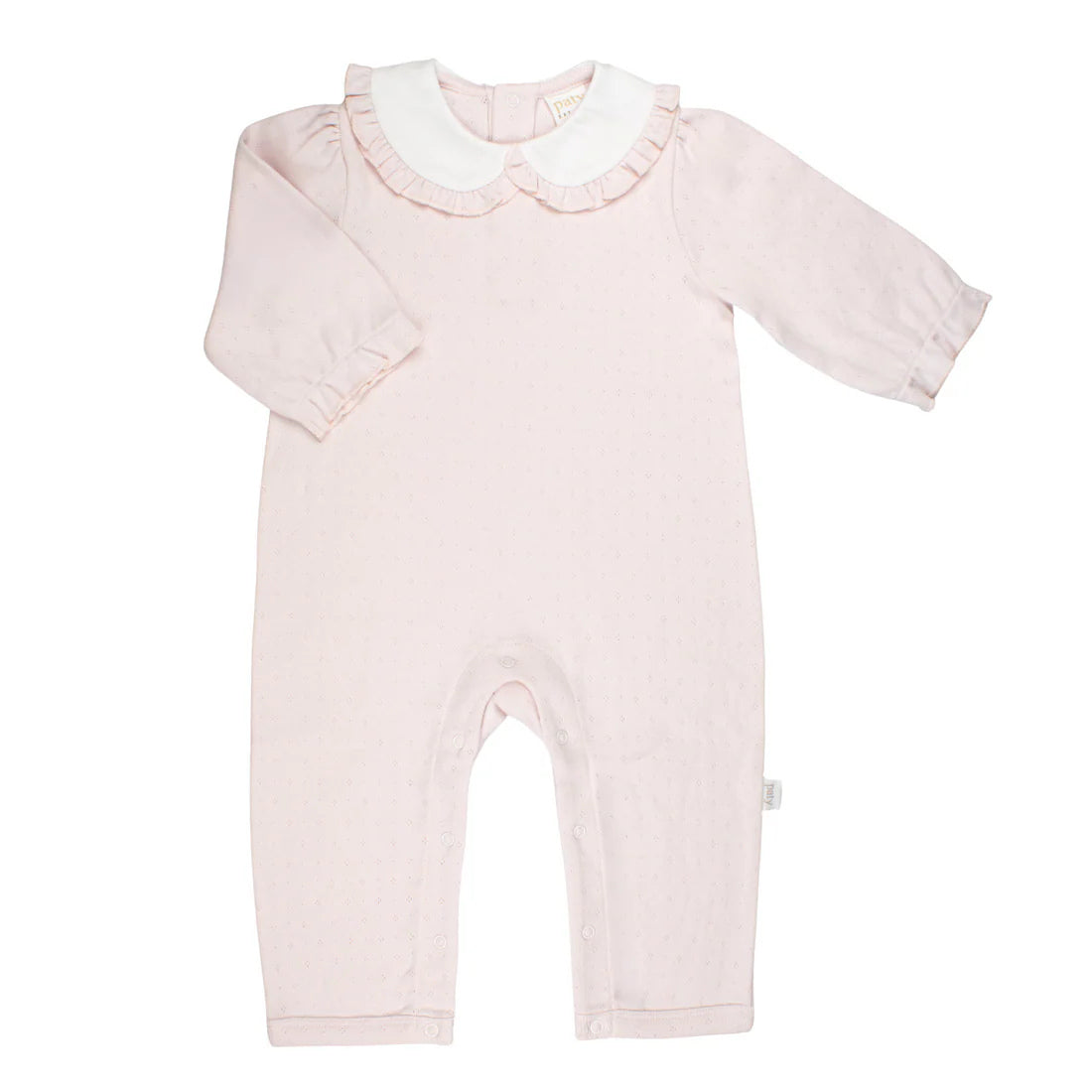 Girls Pink Pointelle Knit Romper