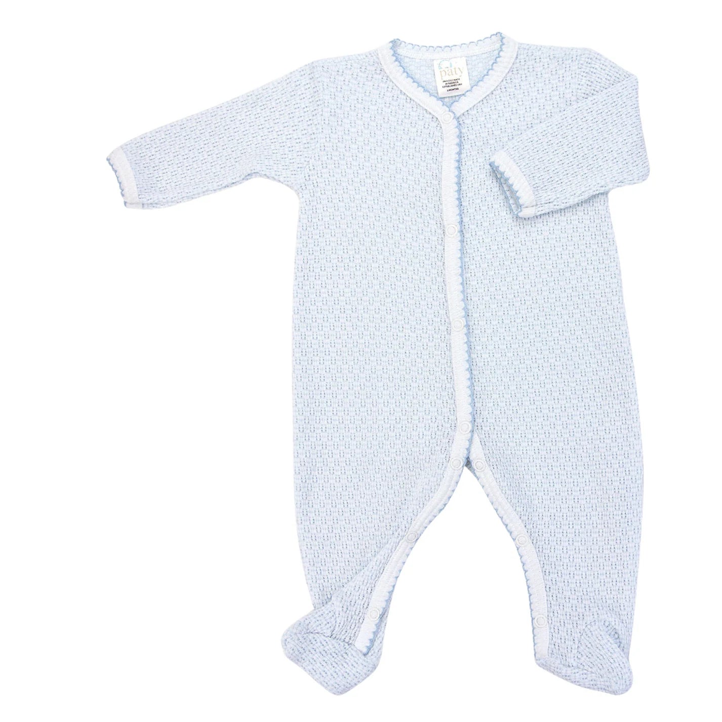 Knit Footie Solid Blue