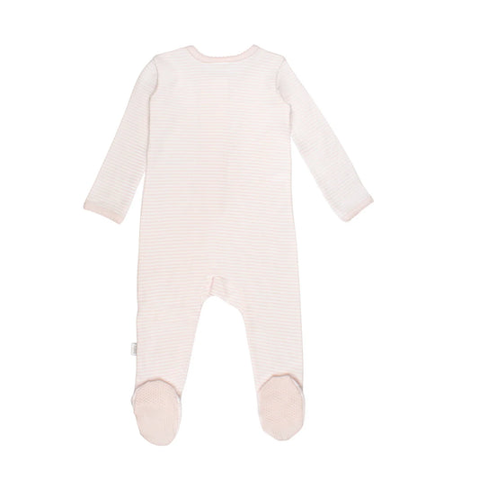 Pink Stripe Zipper Footie PJ