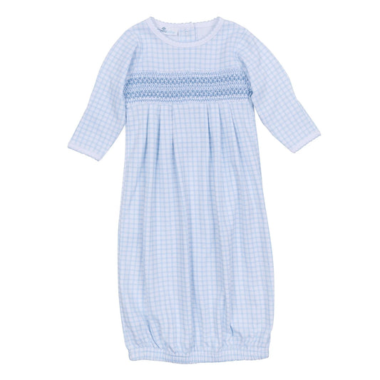 Peek-A-Boo Wishes Smocked Gown - Blue