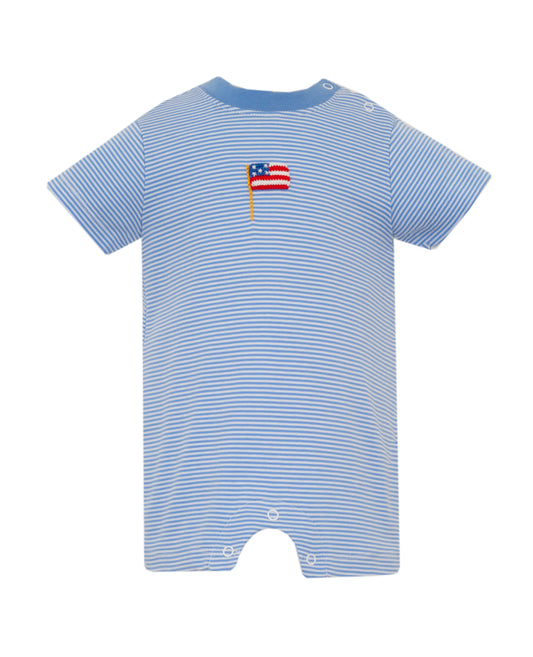 American Flag Blue Pima Romper