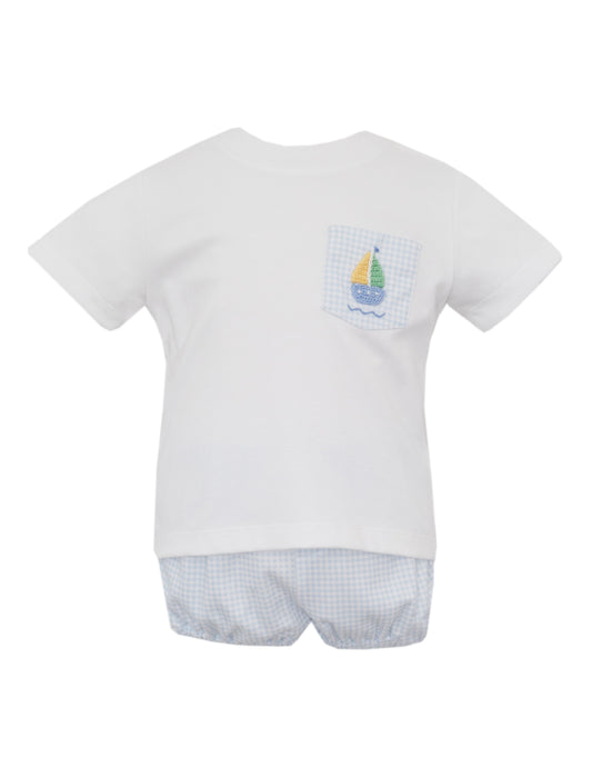 Sailboat Pocket Pima Boy Short Set