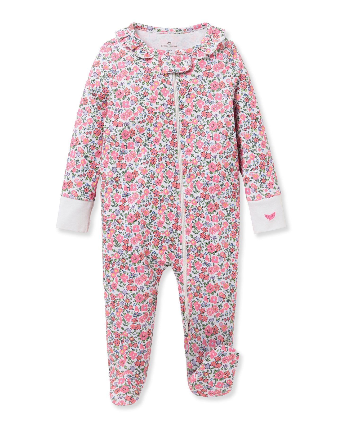 Girl PJ Footie Fleurs de Rose