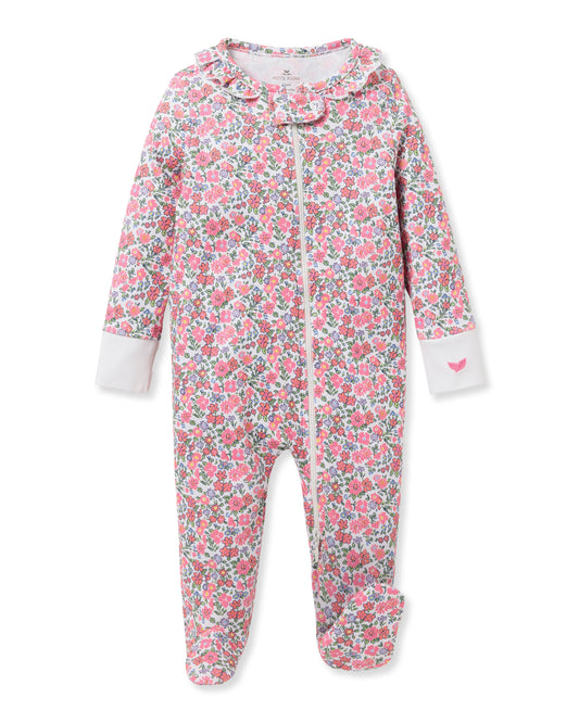 Girl PJ Footie Fleurs de Rose
