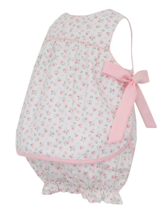 Pink Floral Side Tie Bloomer Set