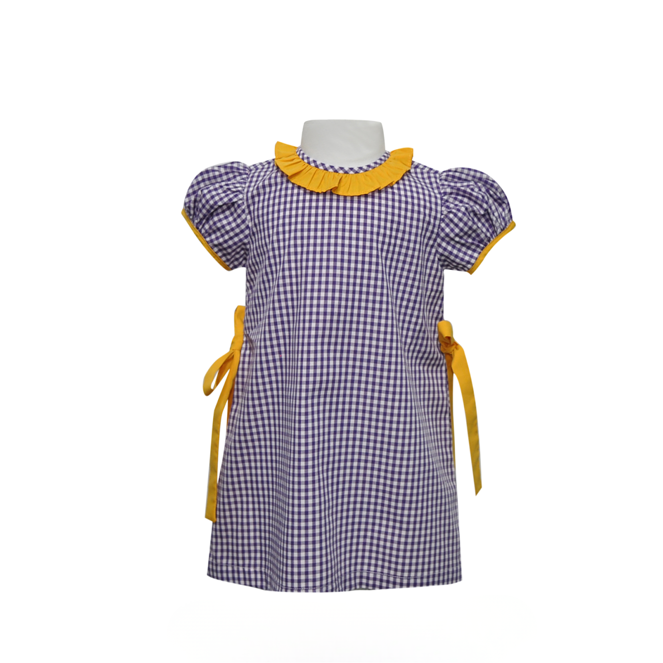 Purple Gingham with Gold Dress