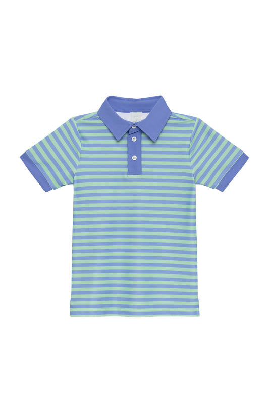Blue/Green Stripe Sport Polo