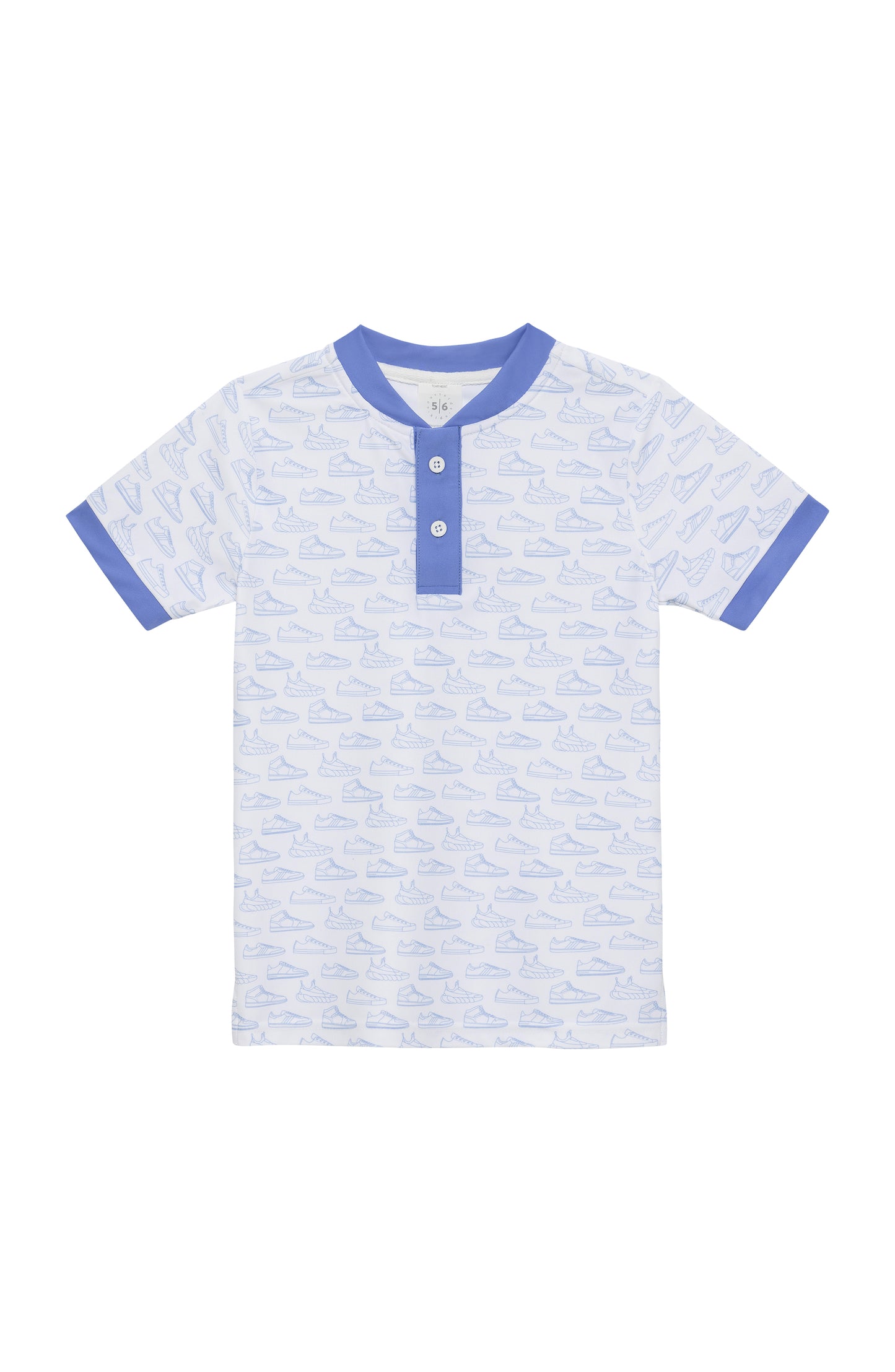 Blue Sneaker Blade Collar Sport Shirt