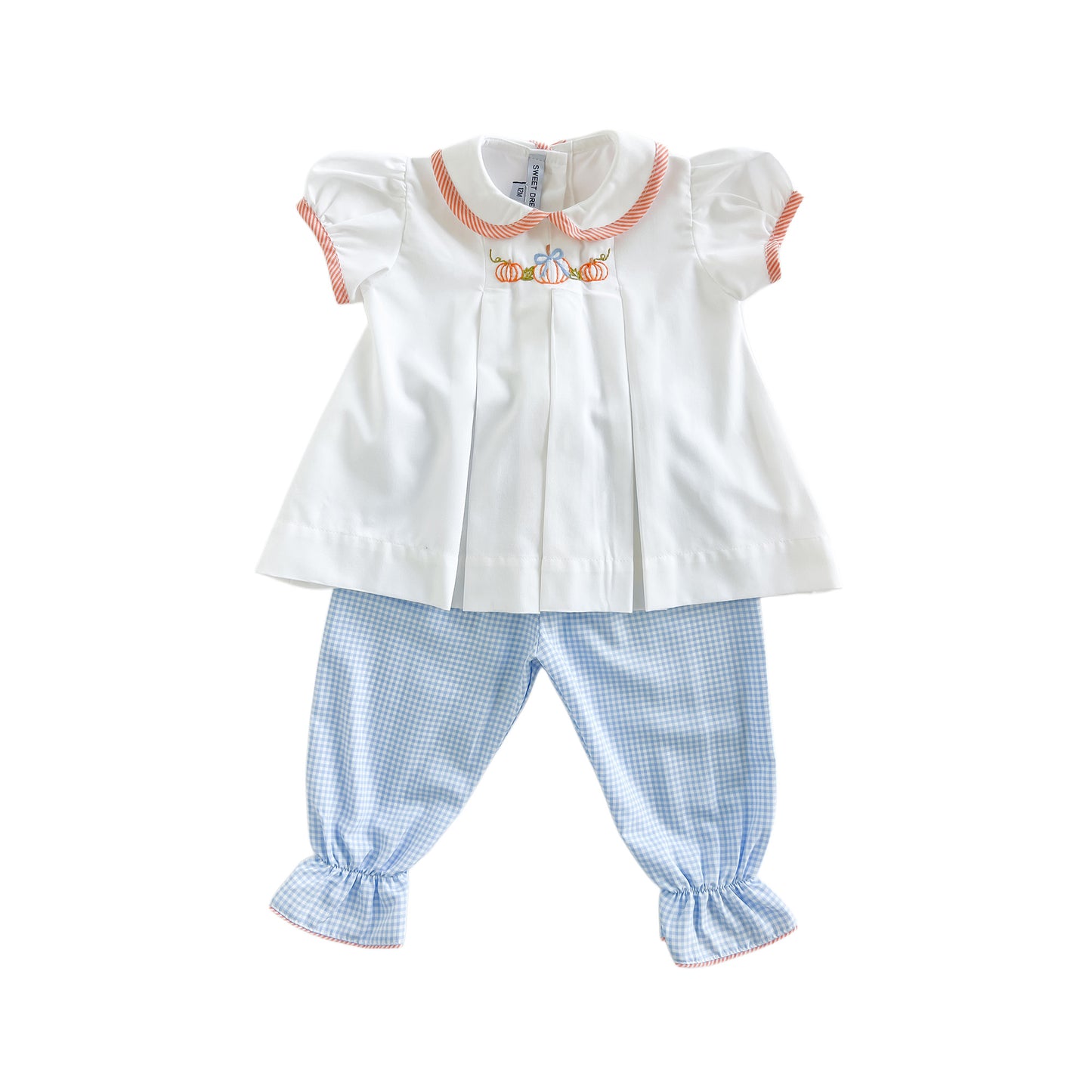 Girl Blue Gingham Pumpkin Pant Set
