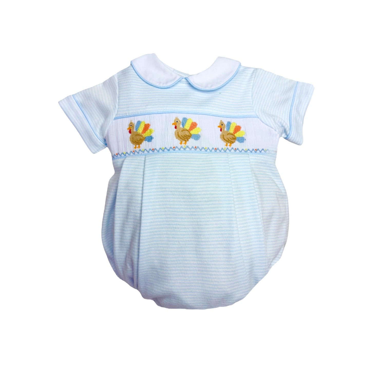 Blue Turkey Smocked Knit Bubble