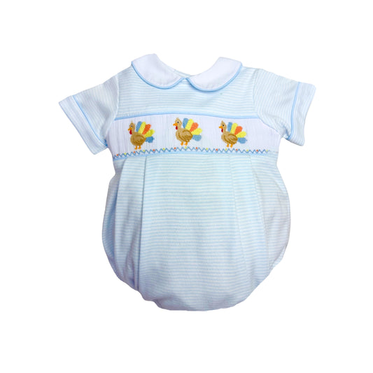 Blue Turkey Smocked Knit Bubble