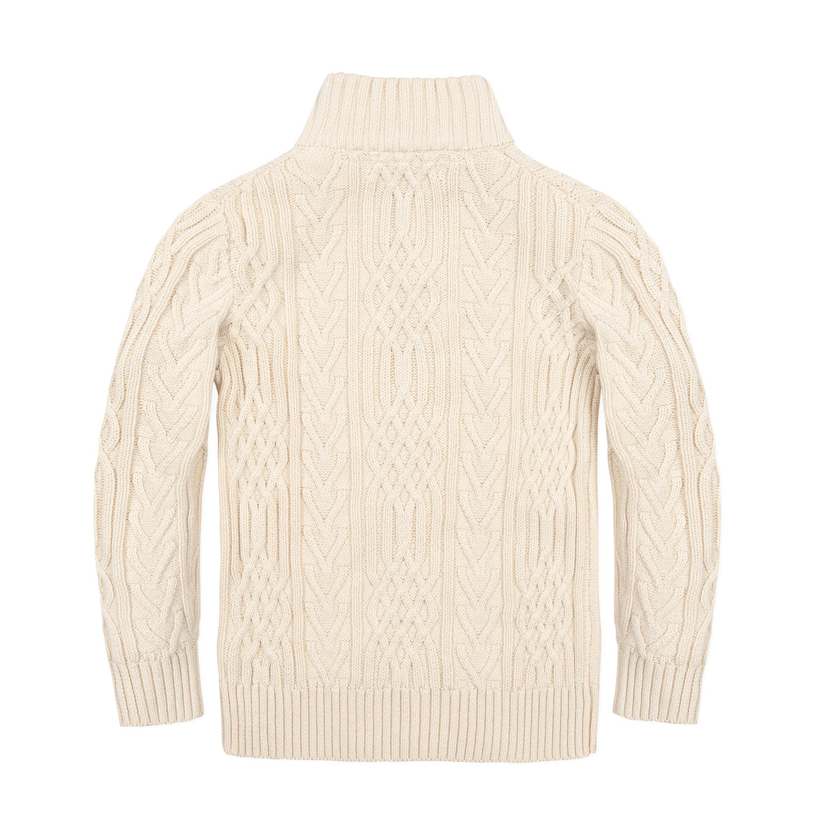 Organic Mock Neck Cable Sweater - Ivory