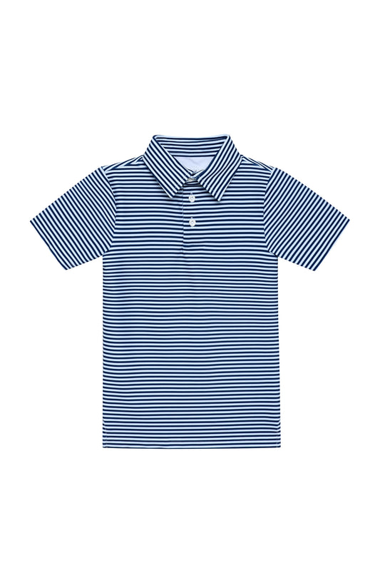Navy/White Thin Stripe Polo Shirt