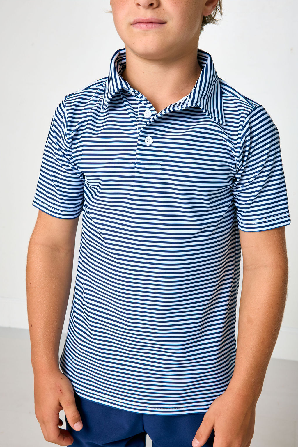 Navy/White Thin Stripe Polo Shirt