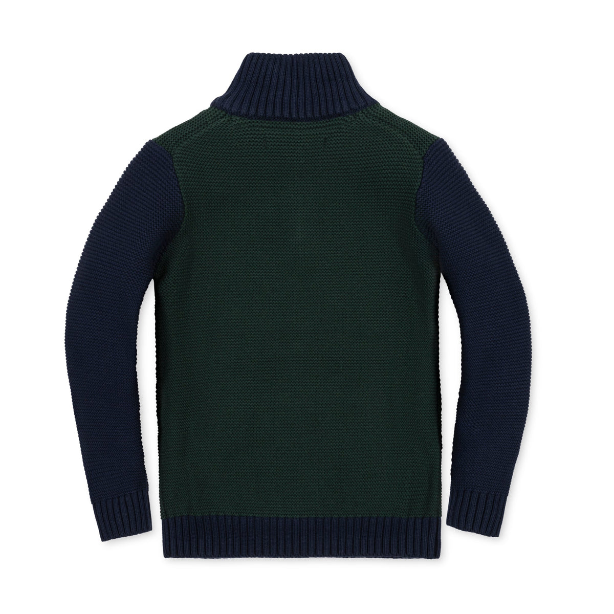 Organic Kanga Zip Sweater - Navy & Green