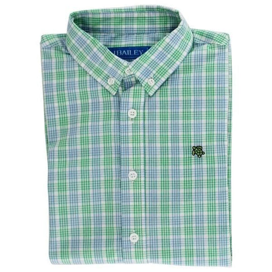 BaileyBoys Green Plaid Button Down