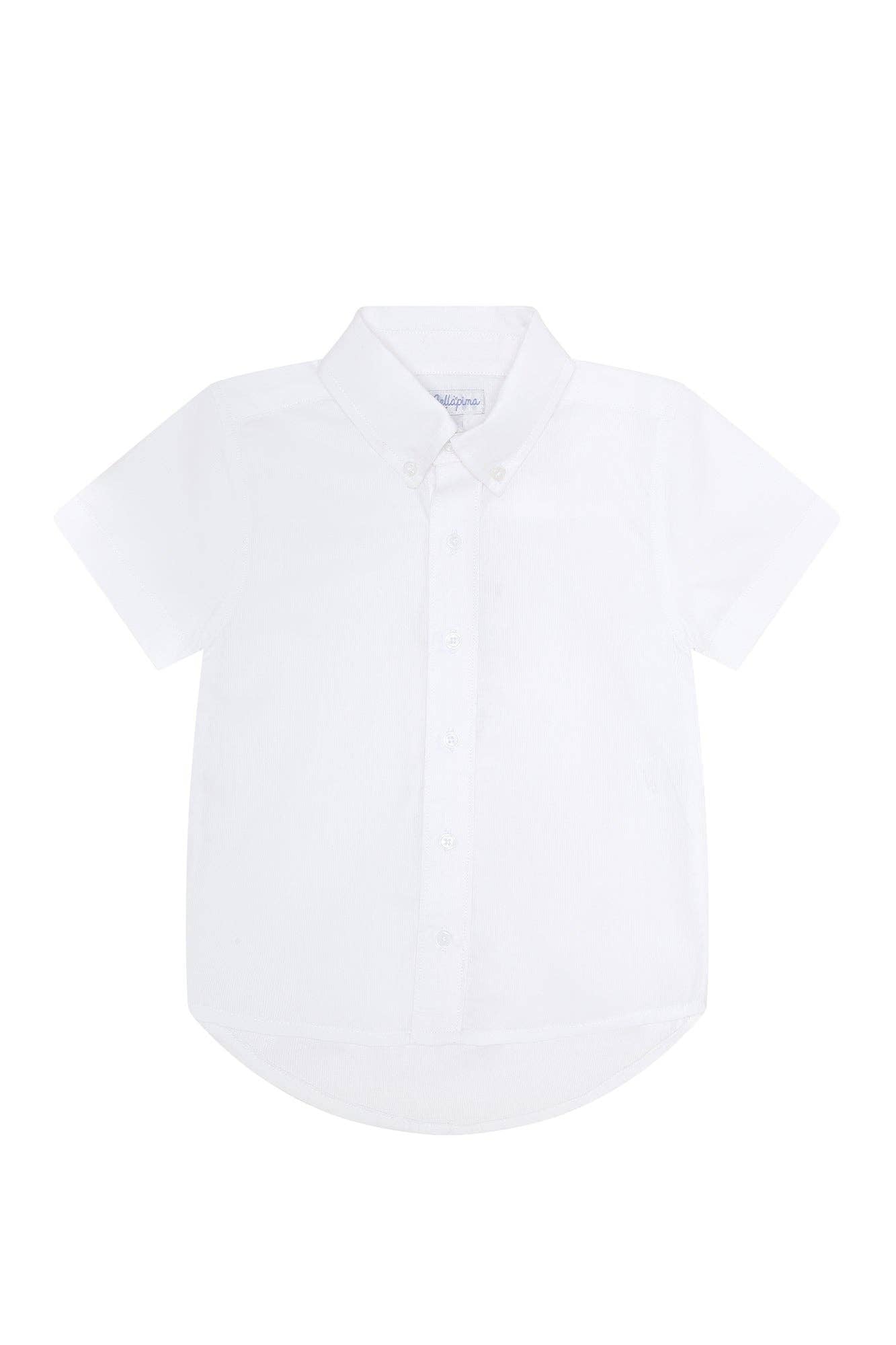 White Short Sleeve Button Up Shirt